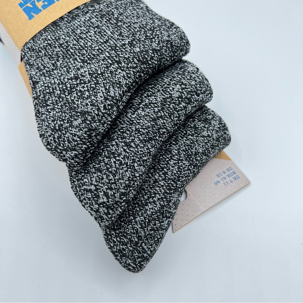 Green Treat Recycled Yarns Heathered Grey 3 Pairs Outdoor Socks Men’s 8-12 - Picture 3 of 6